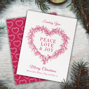 Vrede, liefde, blijdschap, blauwe mistletoe hart K