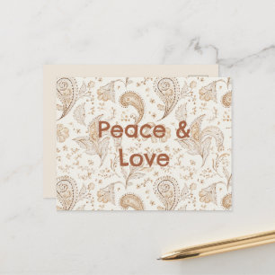 Vrede Liefde Boheem Hippie Zestiger Jaren Paisley Briefkaart