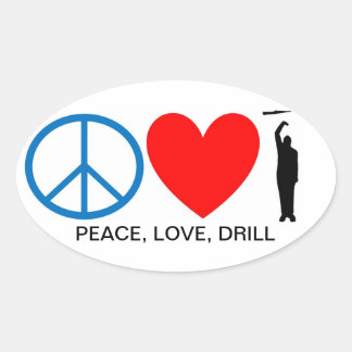 VREDE, LIEFDE, BOOR OVALE STICKER