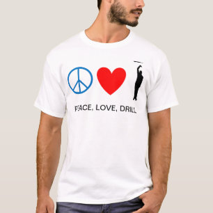 Vrede, liefde, boor t-shirt