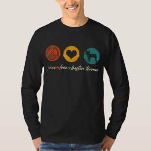 Vrede Liefde Boston Terrier Hondenliefhebber Gesc T-shirt
