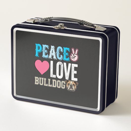 Vrede Liefde Bulldog Vector (Voorkant)