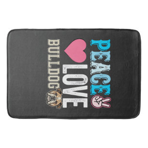 Vrede Liefde Bulldog Vector Badmat