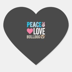 Vrede Liefde Bulldog Vector Hart Sticker