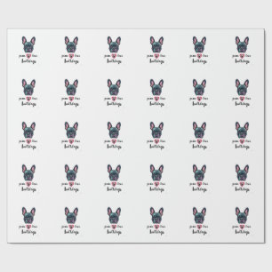Vrede Liefde Bulldogs Vintage Galaxy Franse Bulldo Cadeaupapier