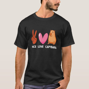 Vrede Liefde Capybara Aquatisch Dier Knaagdier Cap T-shirt