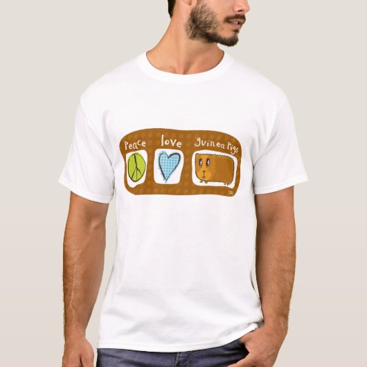 vrede , liefde , cavia ' s 2 t-shirt (Voorkant)