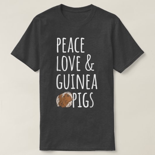 Vrede Liefde & Cavia's T-shirt (Design voorkant)
