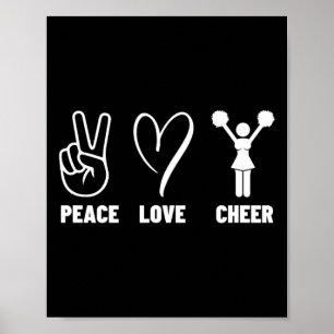 Vrede Liefde Cheer Trots Cheerleader Vrouwen Cheer Poster