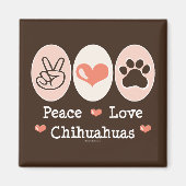 Vrede Liefde Chihuahuas Magnet Magneet (Voorkant)