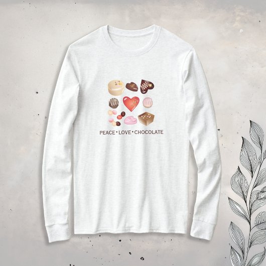 Vrede Liefde Chocolade Snoep Hart T-shirt