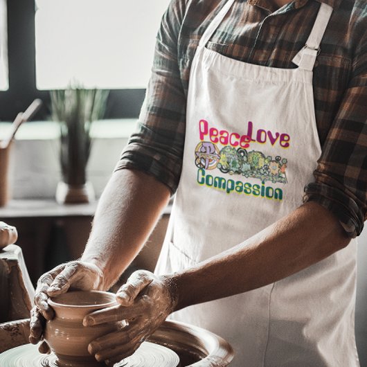 Vrede Liefde Compassie Hippie Graffiti Kanji Liefd Standaard Schort