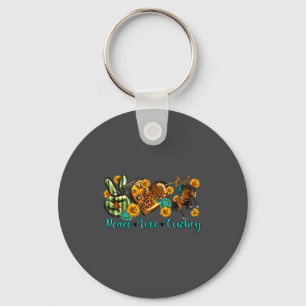 Vrede Liefde Cowboy Westerse Rodeo Rodeo Leven Wes Sleutelhanger