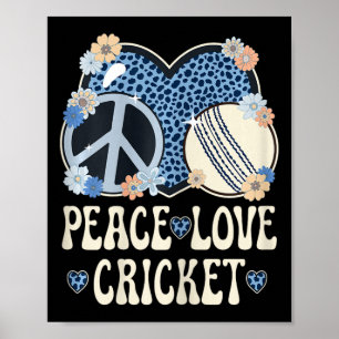 Vrede Liefde Cricket Liefhebber Outfit Luipaardpri Poster