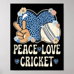 Vrede Liefde Cricket Liefhebber Outfit Luipaardpri Poster