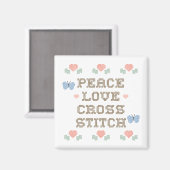 Vrede Liefde Cross Stitch Magnet Magneet (Voorkant / Achterkant)