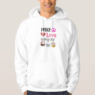 Vrede, liefde, cupcakes hoodie