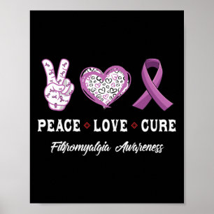 Vrede Liefde Cure Fibromyalgie Bewustzijn Mannen V Poster