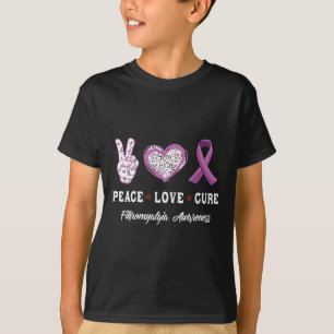 Vrede Liefde Cure Fibromyalgie Bewustzijn Mannen V T-shirt