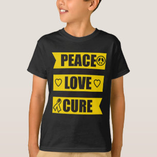 Vrede Liefde Cure Kindertijd Kanker Awareness 1 T-shirt