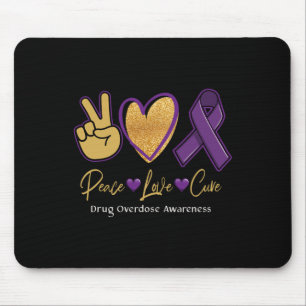 Vrede Liefde Cure Paarse Drug Overdosis Awareness Muismat