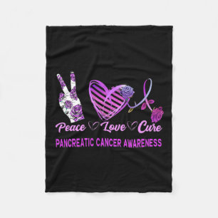 Vrede Liefde Cure Pancreaskanker Bewustzijn Vrouwe Fleece Deken