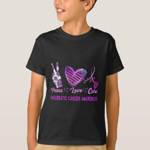 Vrede Liefde Cure Pancreaskanker Bewustzijn Vrouwe T-shirt