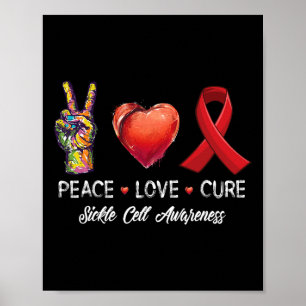 Vrede Liefde Cure Sikkelcel Bewustzijn Mannen Vrou Poster