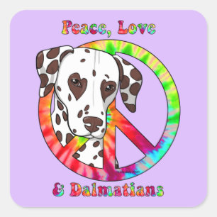 Vrede, liefde & Dalmatiërs Vierkante Sticker