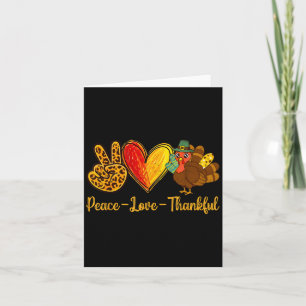 Vrede Liefde Dankbaar Turkije Grappige Thanksgivin Kaart