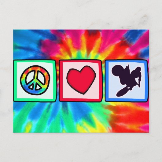 Vrede, liefde, Dirt Bike Briefkaart (Voorkant)