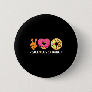 Vrede Liefde Donut - Donutliefhebbers Voor Mannen Ronde Button 5,7 Cm