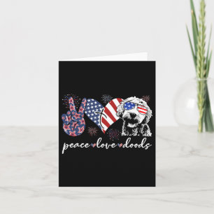 Vrede Liefde Doods Goldendoodle Vlag Doodle 4e Kaart