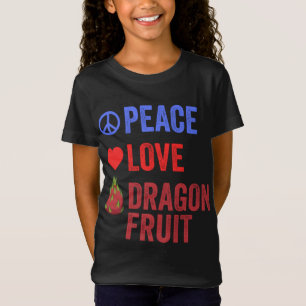 Vrede Liefde Dragon Fruit Populair Pitahaya Fruit T-shirt
