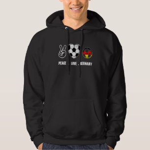 Vrede Liefde Duitsland Vlag Op Voetbal Fan Hoodie