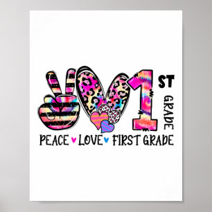Vrede Liefde Eerstegraads Leraren Meisjes Team Eer Poster