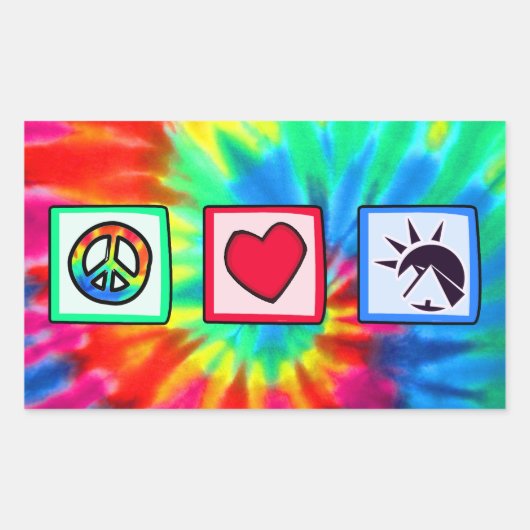 Vrede, liefde, Egyptenaren Rechthoekige Sticker (Voorkant)