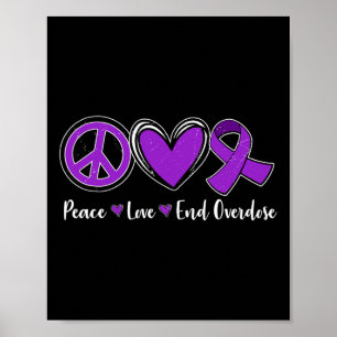 Vrede Liefde Einde Overdosis Paarse Lint Overdosis Poster