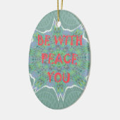 Vrede, liefde en Afrikaanse print Keramisch Ornament (Links)