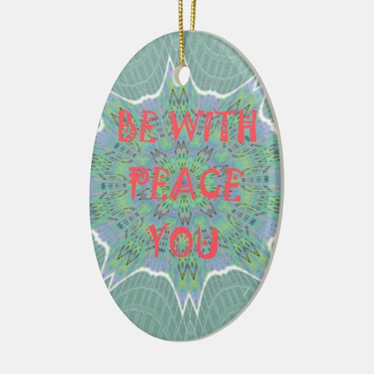 Vrede, liefde en Afrikaanse print Keramisch Ornament (Links)