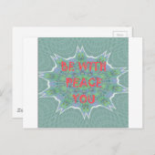 Vrede, liefde en Afrikaanse print: Vrede zij met u Briefkaart (Voorkant / Achterkant)