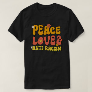 Vrede Liefde en Anti-Racisme Vierkante Sticker T-shirt