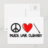 Vrede, liefde en Clarinet Briefkaart (Voorkant / Achterkant)