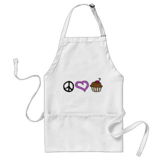 Vrede, liefde en cupcakes! Apron-Paars Standaard Schort