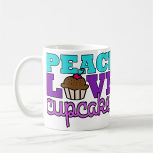 Vrede, liefde en cupcakes! Mok Paars