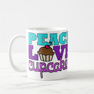 Vrede, liefde en cupcakes! Mok Paars