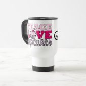 Vrede, liefde en cupcakes! Travel Mug Reisbeker (Voorkant links)