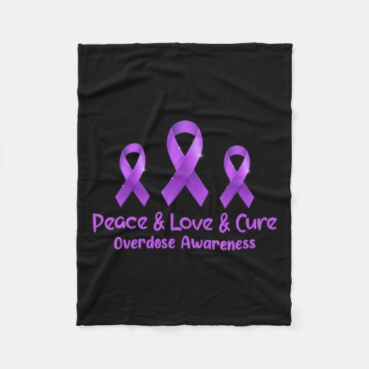 Vrede Liefde En Cure Opioïde Overdosis Bewustzijn Fleece Deken (Voorkant)