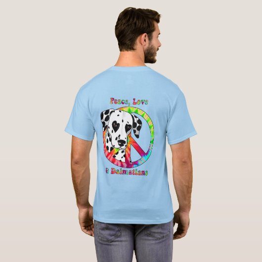 Vrede, liefde en Dalmatiërs T-shirt (Achterkant volledig)
