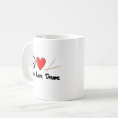 Vrede, liefde en Drums Koffiemok (Voorkant links)